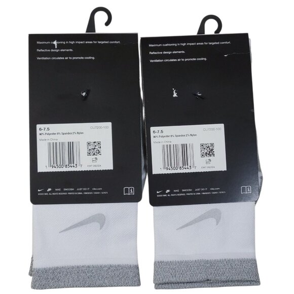 Nike Spark Cushioned Running Crew Socks Women 7.5-9 Men 6-7.5 Reflective 2 Pair - Picture 6 of 7